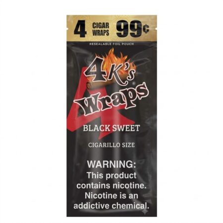 4 King - Flat Wraps - Black Sweet - 4 For 99C - 30Ct