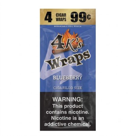 4 King - Flat Wraps - Blueberry - 4 For 99C - 30Ct