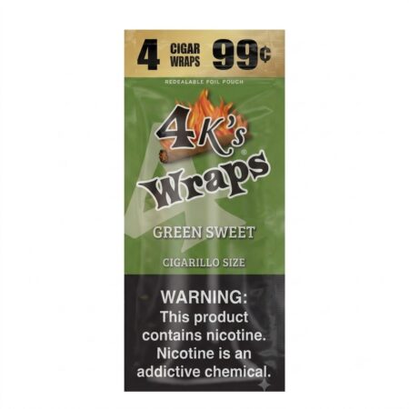 4 King - Flat Wraps - Green Sweet - 4 For 99C - 30Ct
