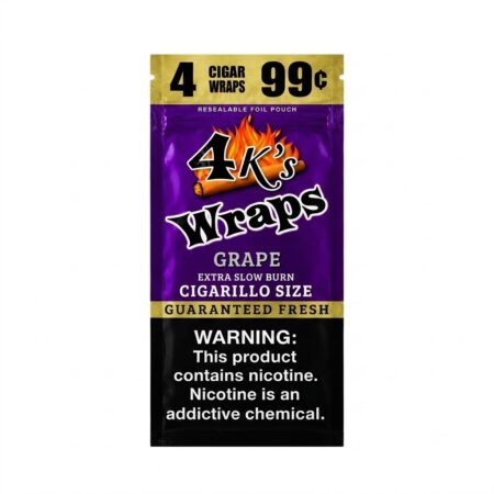 4 King - Flat Wraps - Grape - 4 For 99C - 30Ct