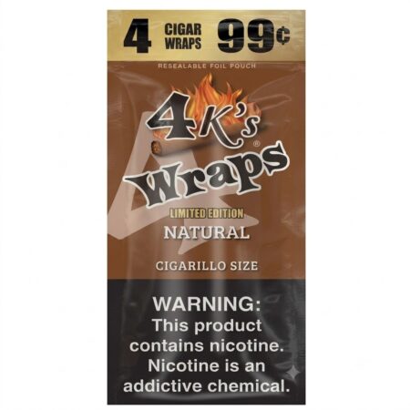 4 King - Flat Wraps - Natural - 4 For 99C - 30Ct