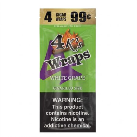 4 King - Flat Wraps - White Grape - 4 For 99C - 30Ct