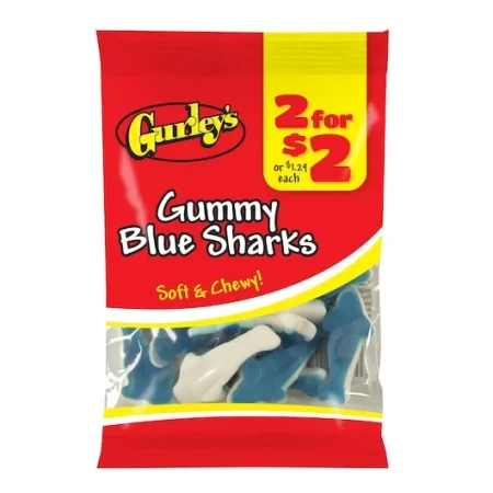 Gurley's - Gummy Blue Sharks - 2 For $2 - 12ct