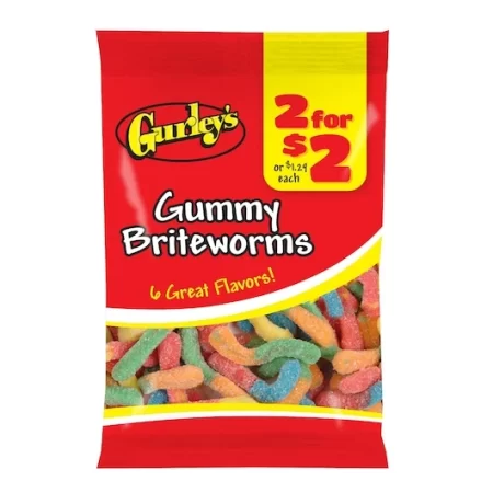 Gurley's - Gummy Briteworms - 2 For $2 - 12ct