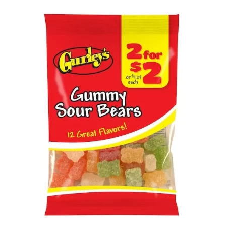 Gurley's - Gummy Sour Bears - 2 For $2 - 12ct