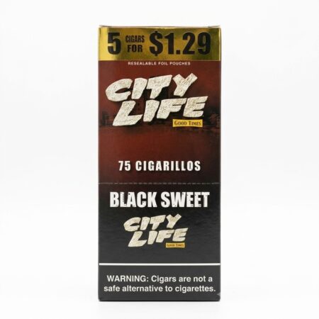 City Life - Black Sweet - 5 For $1.29 - 15Ct