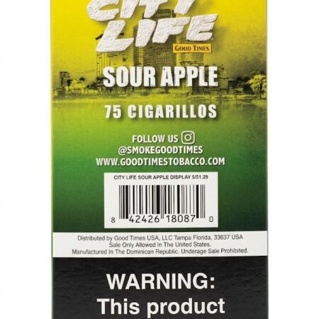 City Life - Sour Apple - 5 For $1.29 - 15Ct