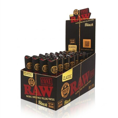 Raw Cone Black - 1 1/4 - 32/6Pk