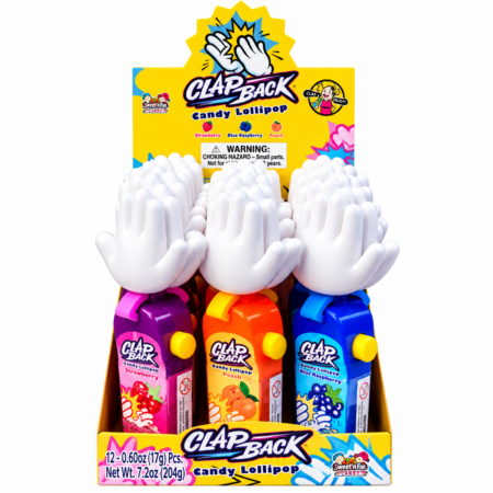 Kidsmania Clap Black Lollipop - 12ct