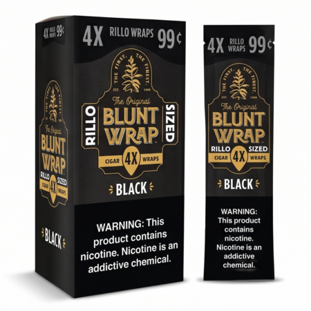BLUNT WRAP BLACK - 4 FOR 99C - 15CT