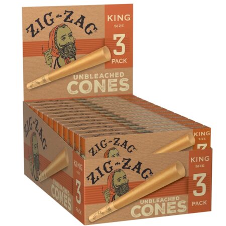 Zig Zag Cone - Unbleach - 3Pk - KIng - 32/3Ct