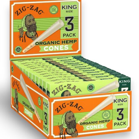 Zig Zag Cone Organic Hemp - 3Pk - 24Ct