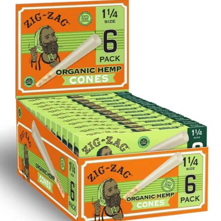 Zig Zag Cone Organic Hemp - 1 1/4 - 6Pk - 24Ct