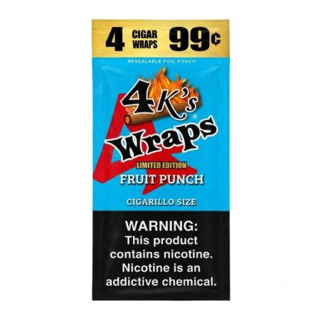 4 King - Flat Wraps - Fruit Punch - 4 For 99C - 30Ct
